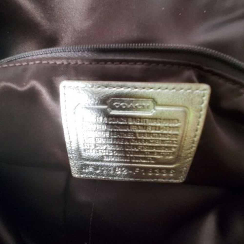 AUTHENTIC COACH Platinum/Gold Crossgrain Leather City Zip Tote Handbag Shoulder - Picture 5 of 5